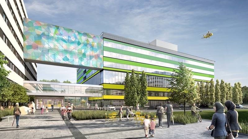 Nya tillbyggnaden på Drottning Silvias Barnsjukhus Östra