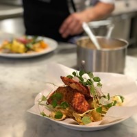 Bilden visar restaurangmat.